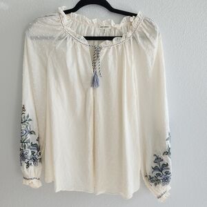 ♡ Max Studio Embroidered Sleeve Blouse XS EUC